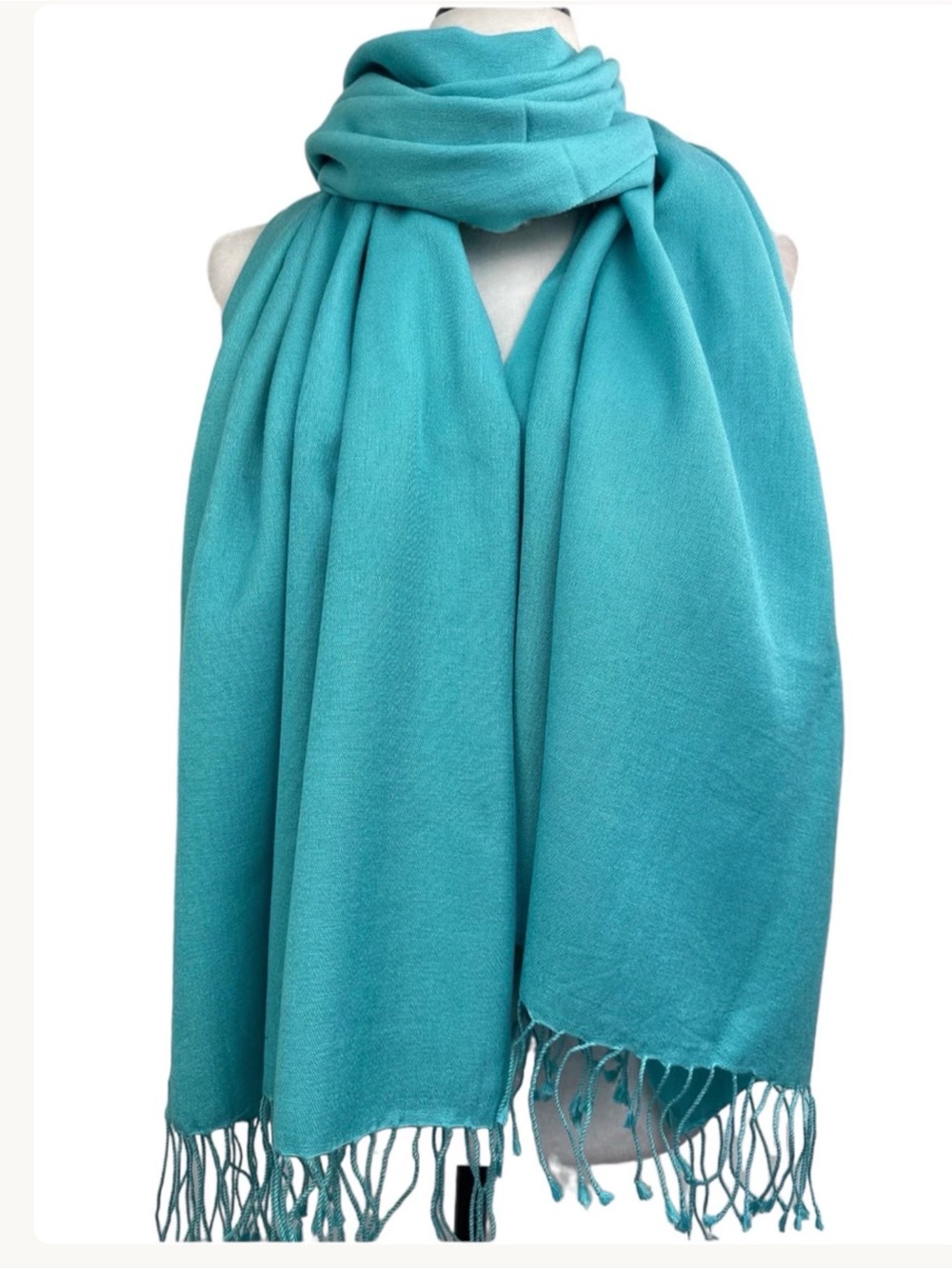 ***Pashmina Turquoise blue  Oversized Cashmere & Silk Mix Shawl /Scarf